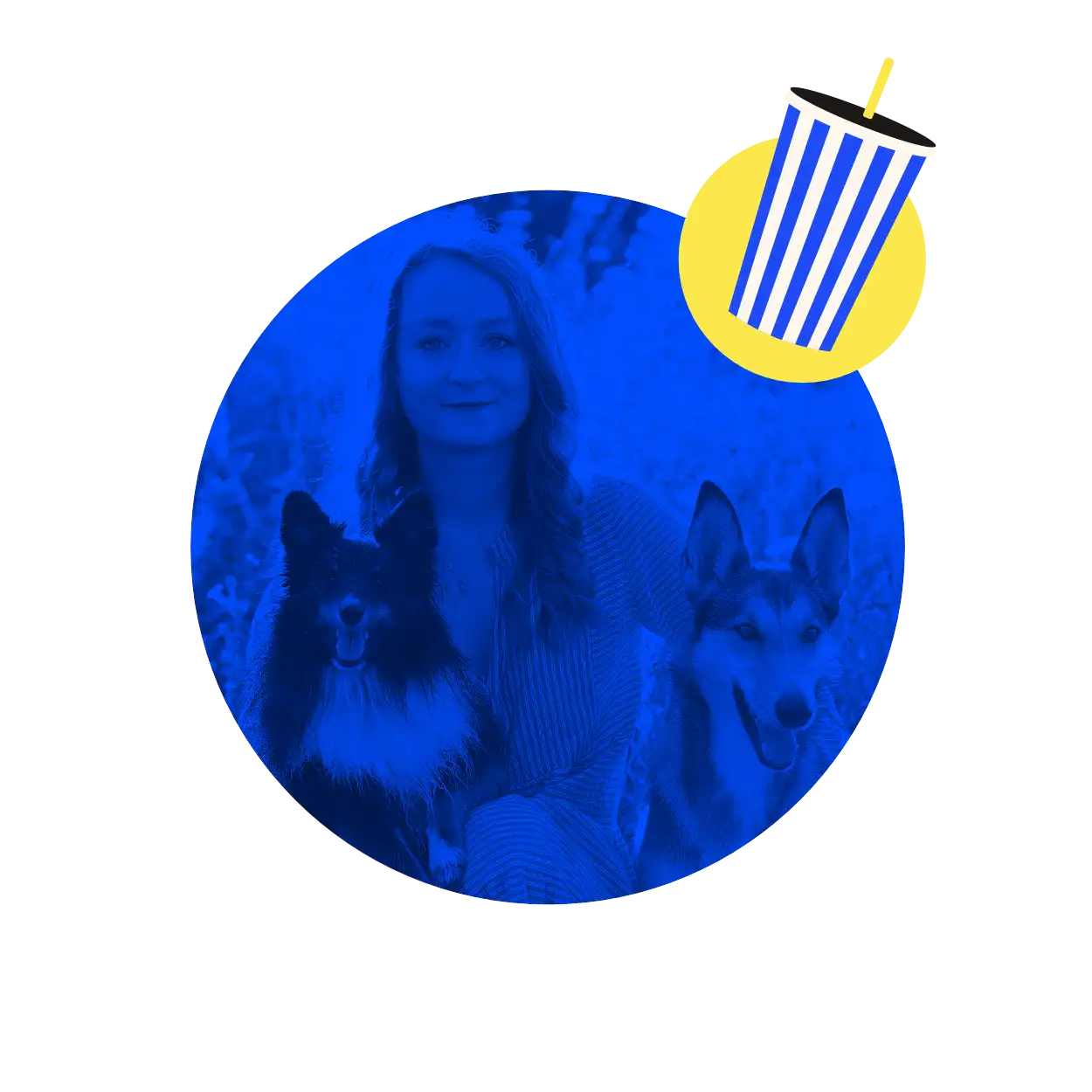 Big Blue Dogs Hundeernährungsexpertin Lucia mit zwei ihrer Hunde